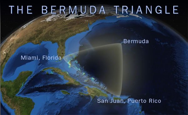 Vista aérea del Triángulo de las Bermudas, misterioso y enigmático